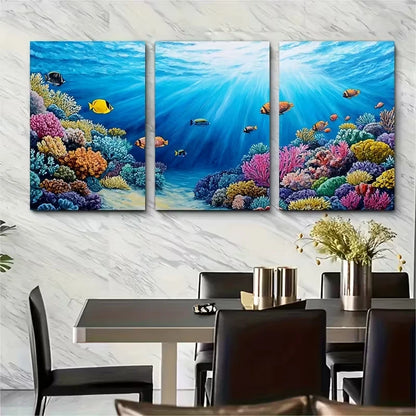 3pcs Great Barrier Reef Travel Metal Print Ready to Hang Art