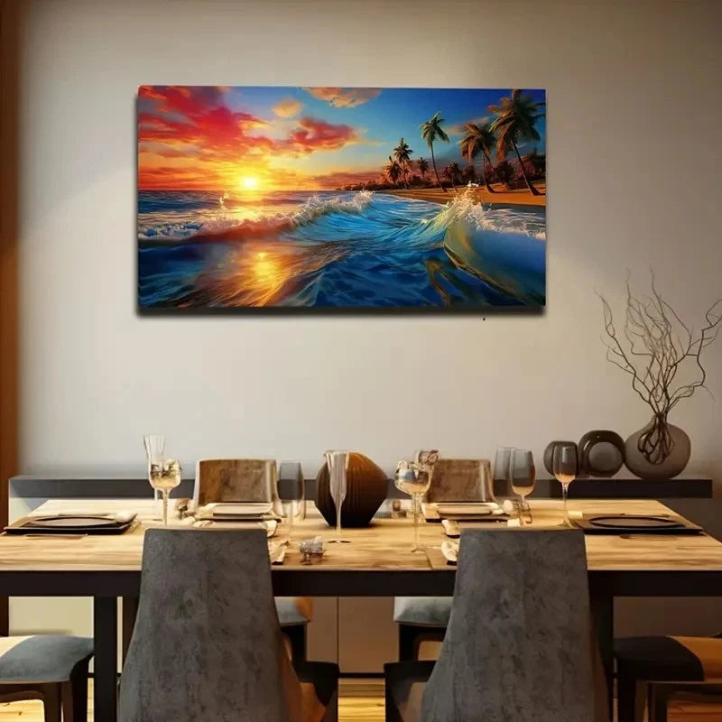 Depicting Vast Sea Under Wall Art Canvas Office Home Room Framed 120x60cm