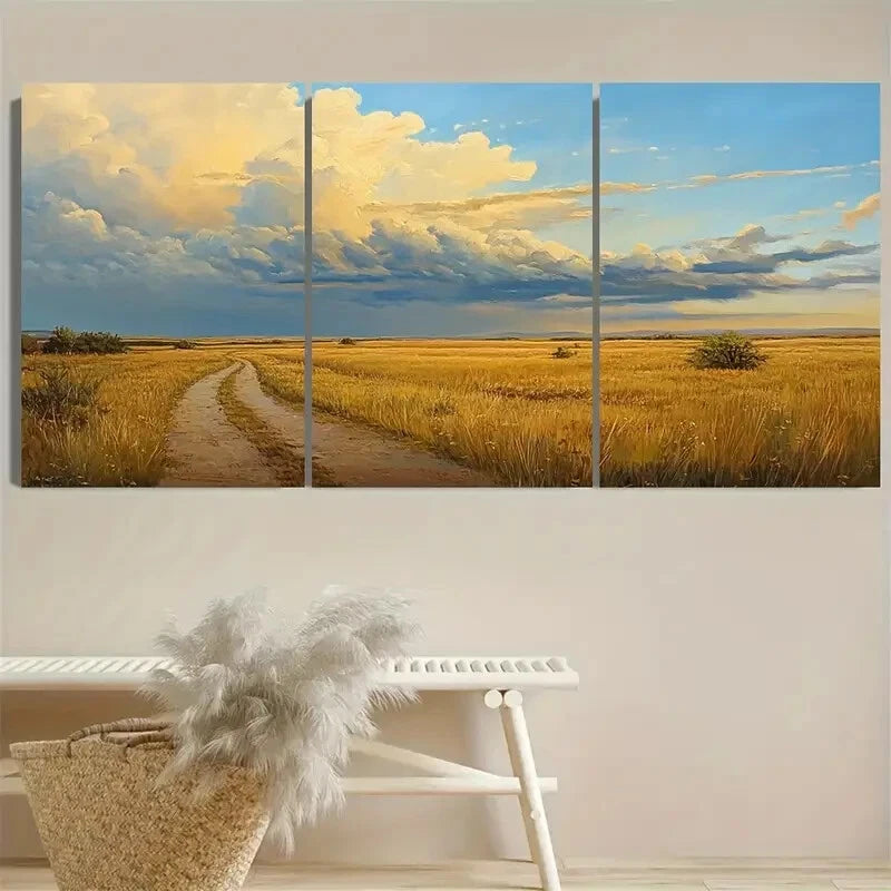 3pcs Featuring The West Texas Prairies Metal Print Ready to Hang Art