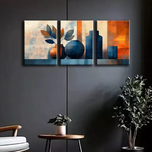 3pcs Abstract Vase Art Set Canvas Unframed - High Quality Print 100% Australian Made Wall Canvas