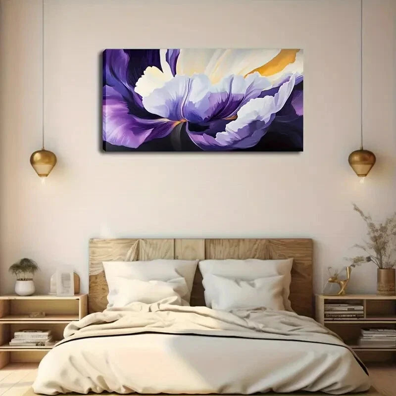 Vibrant Purple Orange Gradient Wall Art Canvas Office Home Room Framed 120x60cm - Bella Home Decor
