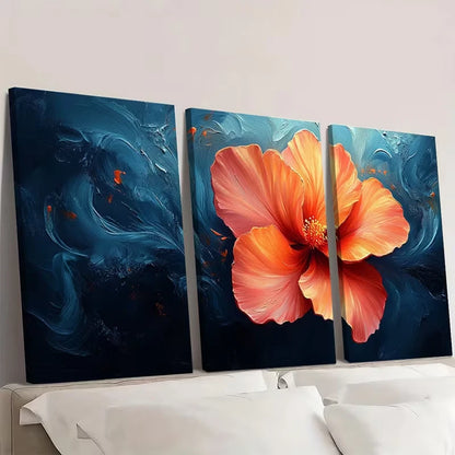 3pcs Hibiscus Tropical Flower Painting    Wall Art Set Canvas Framed 40x60cm - High Quality Print 100% Australian Made Wall Canvas Ready to Hang