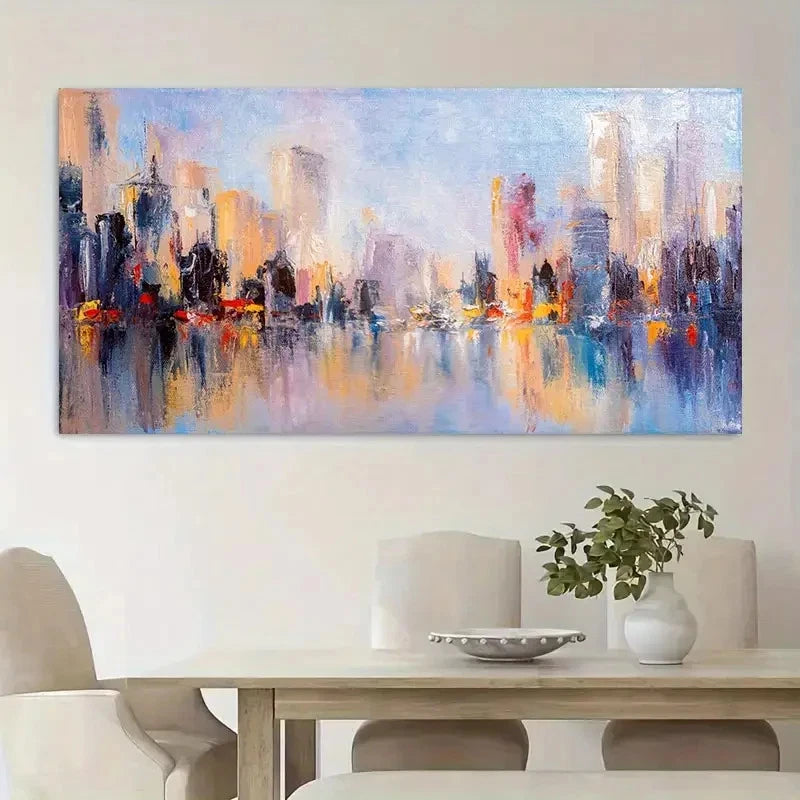 Vibrant Cityscape Architecture Wall Art Canvas Office Home Room Framed 120x60cm