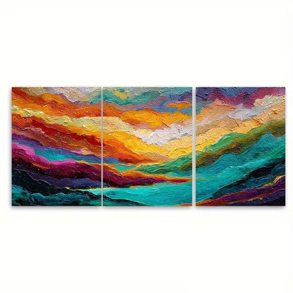 3pcs Vivid Mountain Landscape Metal Print Ready to Hang Art - Bella Home Decor