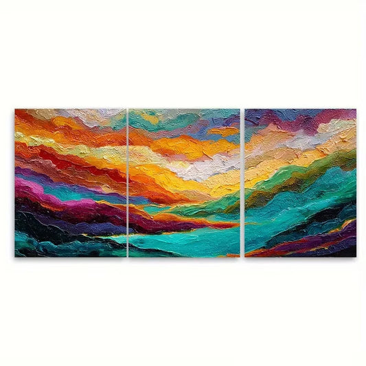 3pcs Vivid Mountain Landscape Metal Print Ready to Hang Art