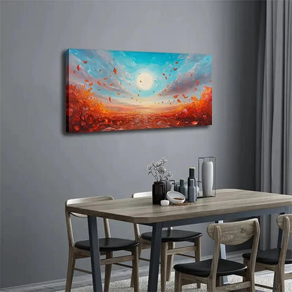 Textured Surface Sunrise Wall Art Canvas Office Home Room Framed 120x60cm