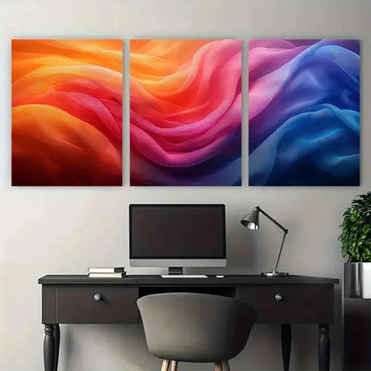 3pcs Swirling Abstract Aesthetic Perfect Wall Art Set Canvas Framed 50x70cm - High Quality Print 100% Australian Made Wall Canvas Ready to Hang