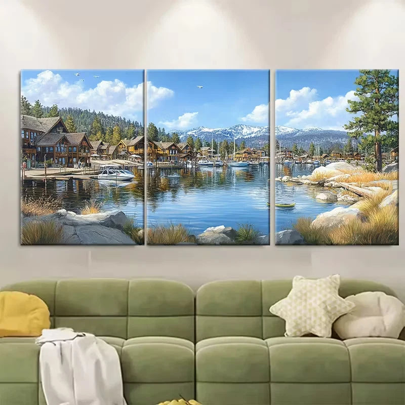 3pcs Big Bear Marina Metal Print Ready to Hang Art - Bella Home Decor