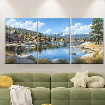 3pcs Big Bear Marina Metal Print Ready to Hang Art - Bella Home Decor