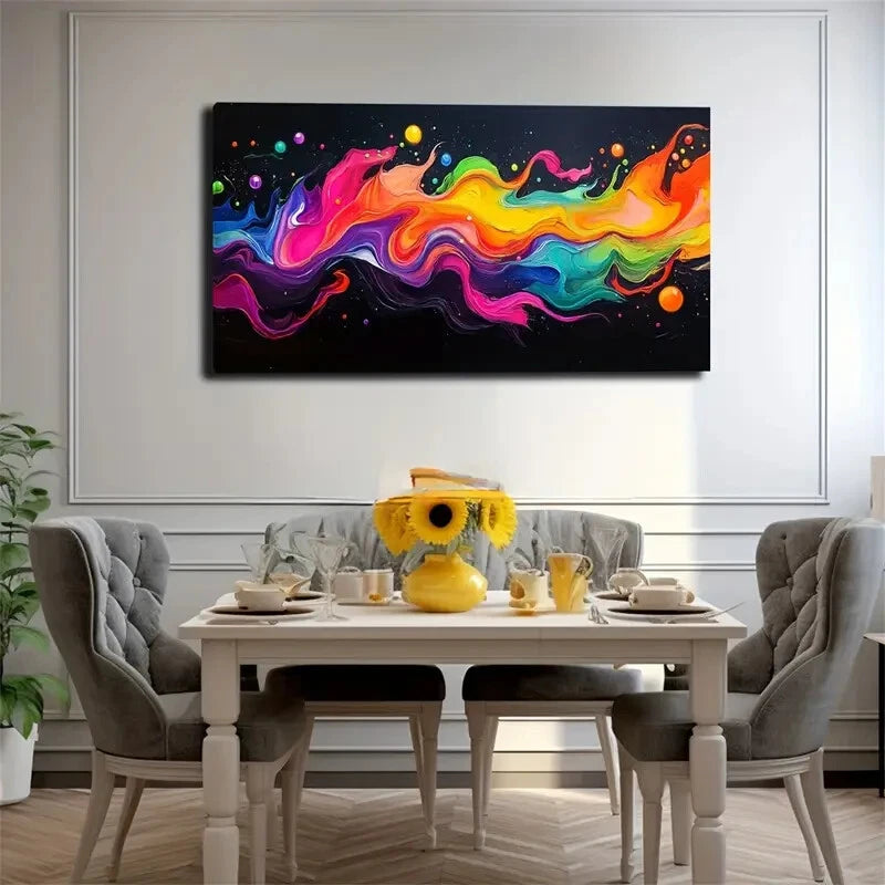 Colors Blending Like Flowing Wall Art Canvas Office Home Room Framed 120x60cm - Bella Home Decor