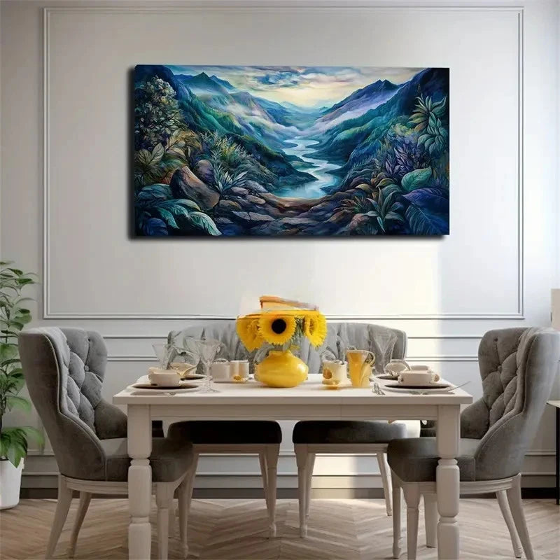 Mountain Landscape Décor Modern Wall Art Canvas Office Home Room Framed 120x60cm