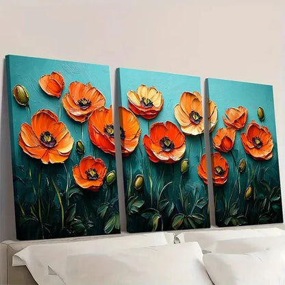 3pcs Olive Tree, Peach Blossom KL Wall Art Set Canvas Unframed - High Quality Print 100% Australian Made Wall Canvas - Bella Home Decor