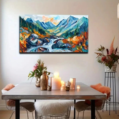 Majestic Mountain Landscape Wall Art Canvas Office Home Room Framed 120x60cm