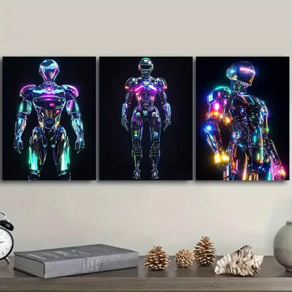 3pcs Astronauts on the Moon Wall Art Set Canvas Unframed - High Quality Print 100% Australian Made Wall Canvas - Bella Home Decor