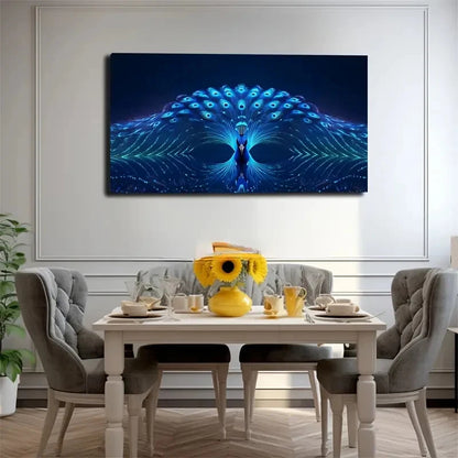 Displaying Vibrant Blue Color Wall Art Canvas Office Home Room Framed 120x60cm