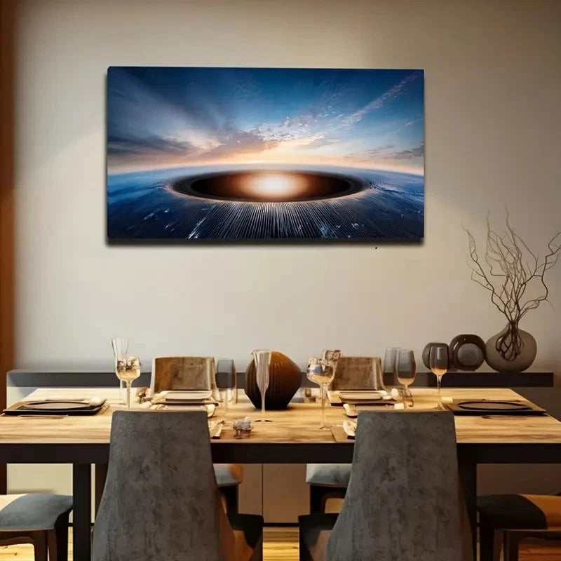 Cosmic Planet Landscape Décor Wall Art Canvas Office Home Room Framed 120x60cm