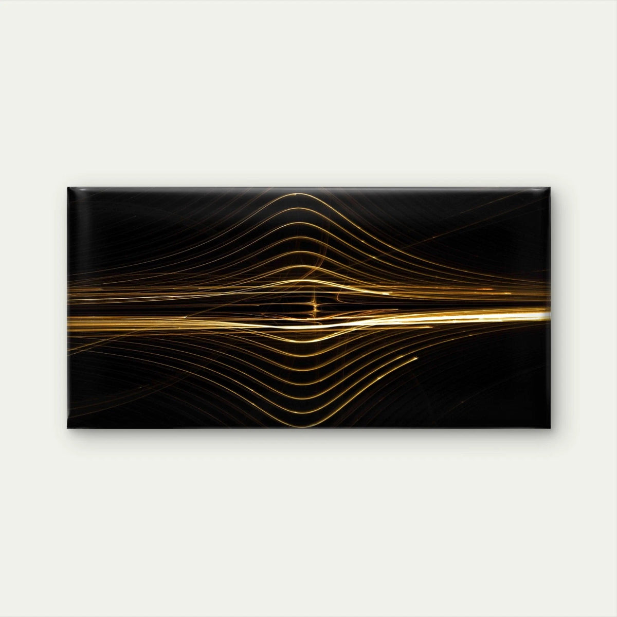 Golden Lines Waves Abstract Wall Art Canvas Office Home Room Framed 120x60cm