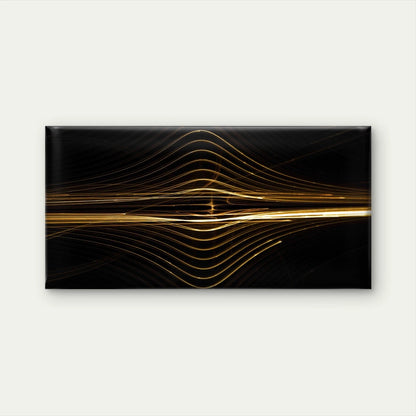 Golden Lines Waves Abstract Wall Art Canvas Office Home Room Framed 120x60cm