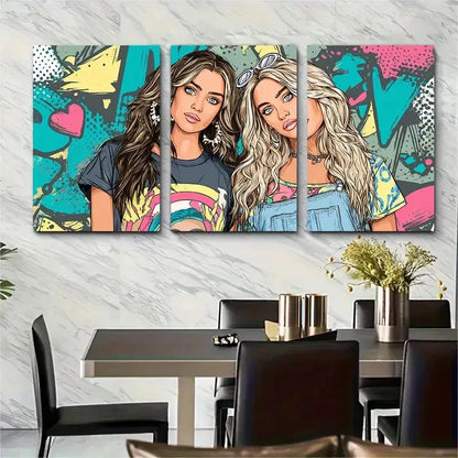 3pcs Die Best Friend BFF Bestie Trendy Perfect Wall Art Set Canvas Framed 50x70cm - High Quality Print 100% Australian Made Wall Canvas Ready to Hang - Bella Home Decor