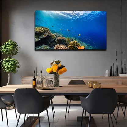 Blue Ocean Scene Wall Art Canvas Office Home Room Framed 120x60cm