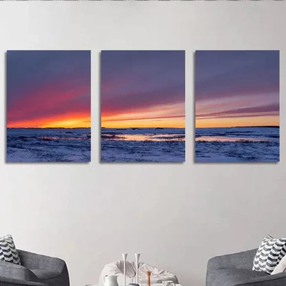 3pcs Painting of Sunset Clouds Natural SceneryCanvas Unframed - High Quality Print 100% Australian Made Wall Canvas