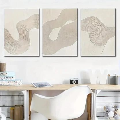 3pcs Modern Abstract Line Art Decor Wall Art Set Canvas Framed 40x60cm - High Quality Print 100% Australian Made Wall Canvas Ready to Hang