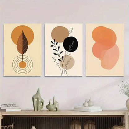 3pcs Geometric Nature Designs Modern Abstract Wall Art Set Canvas Unframed - High Quality Print 100% Australian Made Wall Canvas - Bella Home Decor