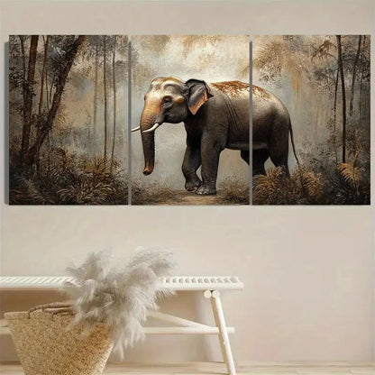 3pcs Jungle Scene with Lush Greenery & Sunlight Wall Art Set Canvas Framed 40x60cm - High Quality Print 100% Australian Made Wall Canvas Ready to Hang