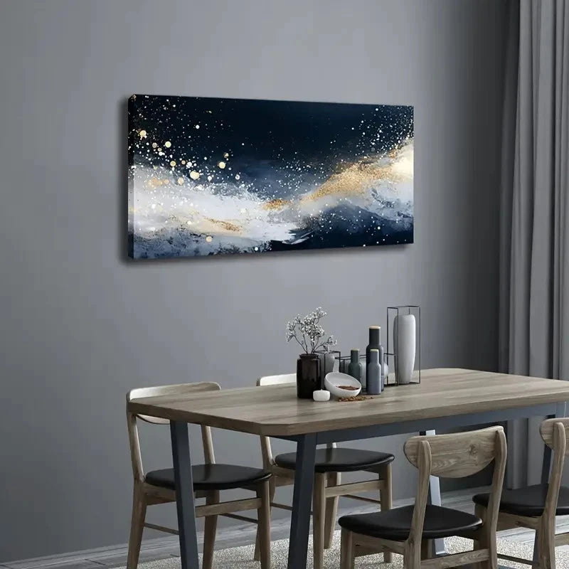 White & Golden Interweaving Wall Art canvas office home room framed 120x60cm