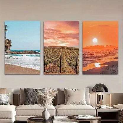 3pcs Orange County, Orange County Photo Metal Print Ready to Hang Art