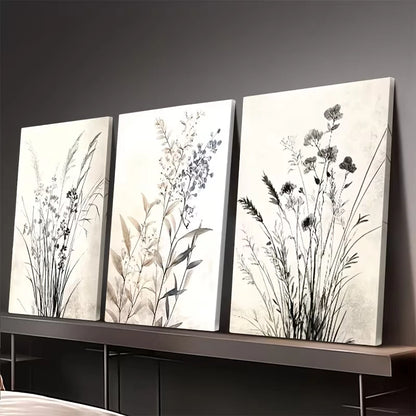 3pcs Featuring a Botanical and Floral Wall Art Set Canvas Framed 40x60cm - High Quality Print 100% Australian Made Wall Canvas Ready to Hang