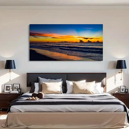 Vibrant Dawn/Dusk Scenery Wall Art Canvas Office Home Room Framed 120x60cm
