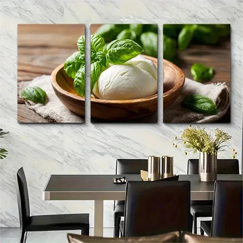 3pcs Bureaucrat Italian Cheese Lover Perfect Wall Art Set Canvas Framed 50x70cm - High Quality Print 100% Australian Made Wall Canvas Ready to Hang - Bella Home Decor