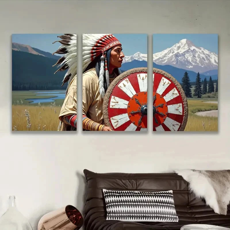 3pcs Aborigines Wall Paintings Metal Print Ready to Hang Art - Bella Home Decor
