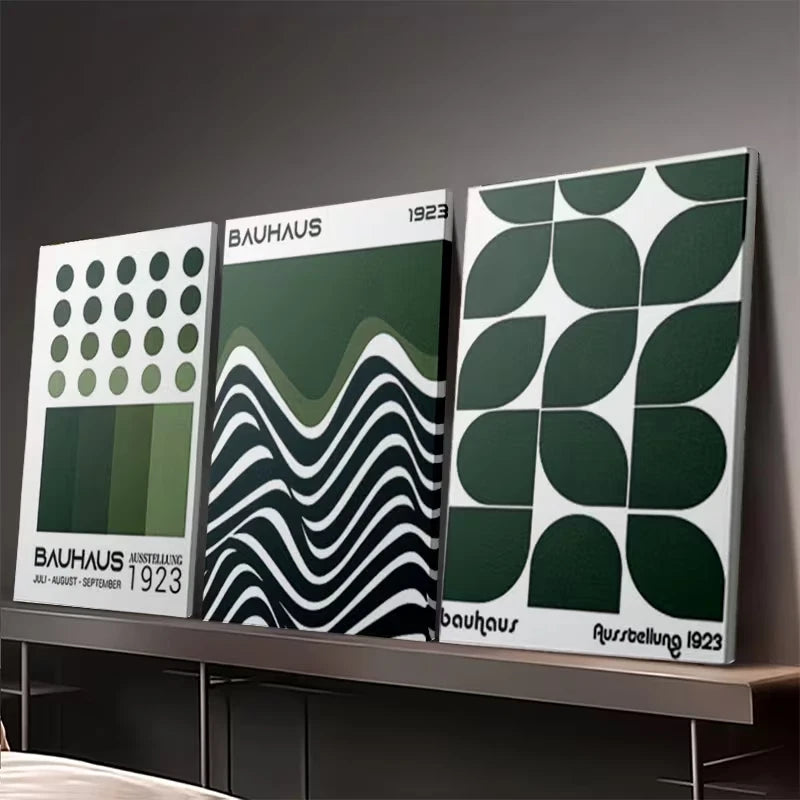 3pcs Bauhaus-Inspired Abstract Wall Art Set Canvas Framed 60x90cm – High Quality Print, 100% Australian Made, Ready to Hang - Bella Home Decor