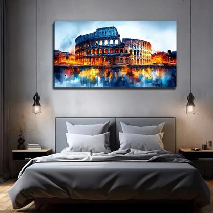 Colosseum Suitable Perfect Wall Art Canvas Office Home Room Framed 120x60cm