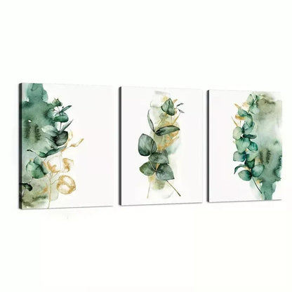 3pcs Watercolor Style Eucalyptus Tropical Wall Art Canvas Unframed - High Quality Print 100% Australian Made Wall Canvas