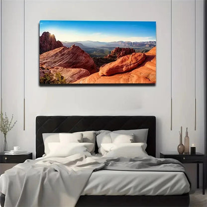 Stone Mountain Landscape Wall Art Canvas Office Home Room Framed 120x60cm