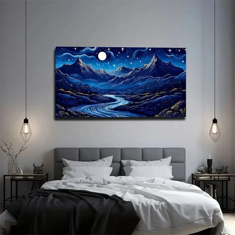 Quality Mountain And River Wall Art Canvas Office Home Room Framed 120x60cm