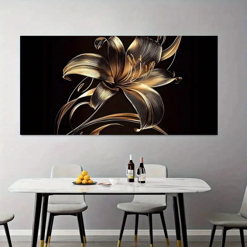 Golden Lily Modern & Chic Wall Art Canvas Office Home Room Framed 120x60cm