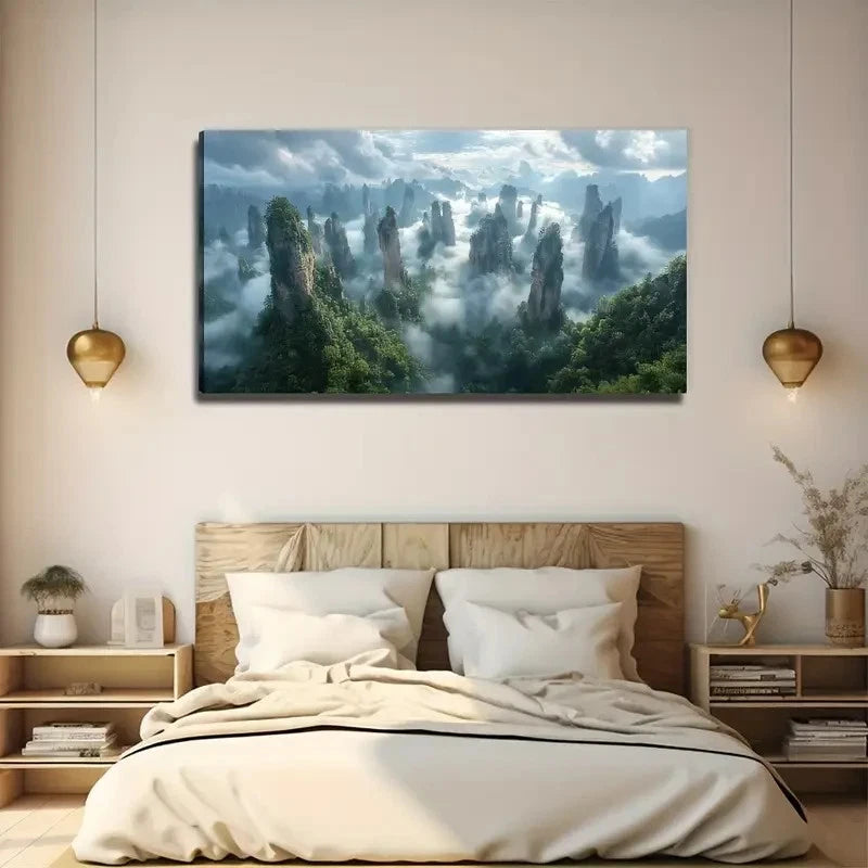 Bohemian Style Stone Forest Wall Art Canvas Office Home Room Framed 120x60cm