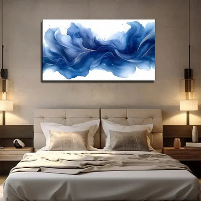 Blue Painting Conference Wall Art Canvas Office Home Room Framed 120x60cm