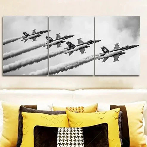 3pcs The Jet Plane Is in the Sky Wall Art Set Canvas Unframed - High Quality Print 100% Australian Made Wall Canvas