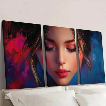 3pcs Original Beautiful Girl ZA  Wall Art Set Canvas Framed 60x90cm - High Quality Print 100% Australian Made Wall Canvas Ready to Hang