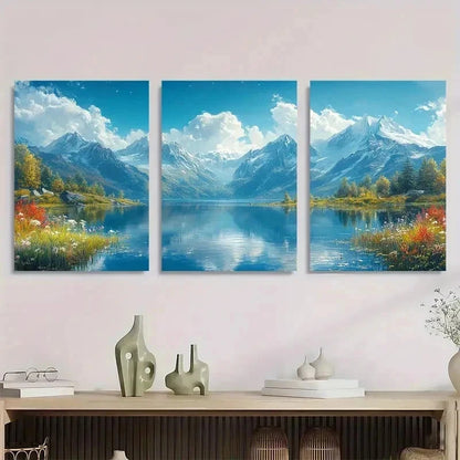 3pcs Nature Loving Modern Spaces Perfect Wall Art Set Canvas Framed 50x70cm - High Quality Print 100% Australian Made Wall Canvas Ready to Hang