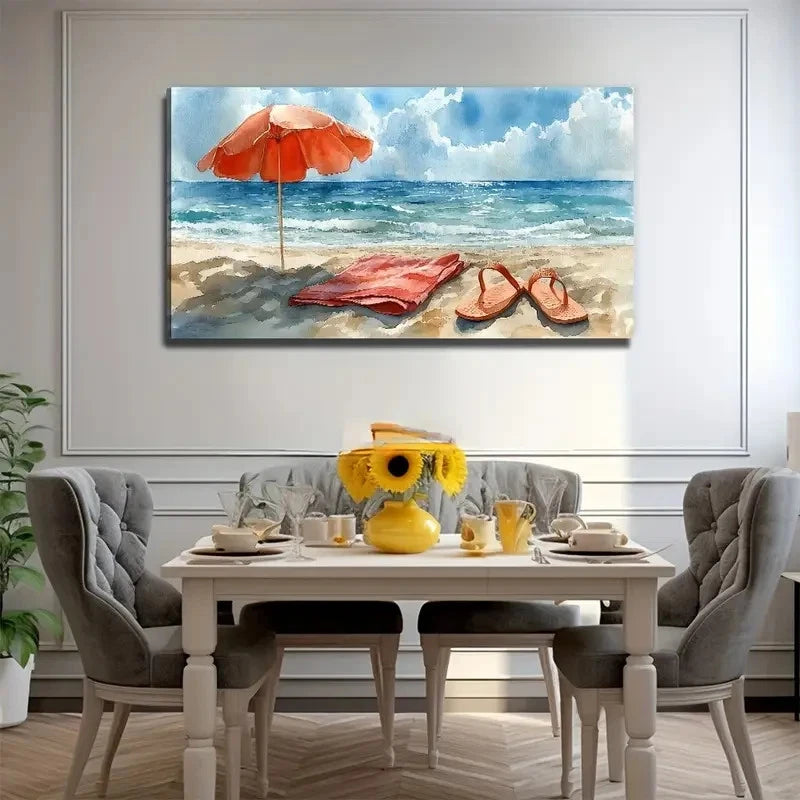 Seaside Resort Decoration Wall Art Canvas Office Home Room Framed 120x60cm