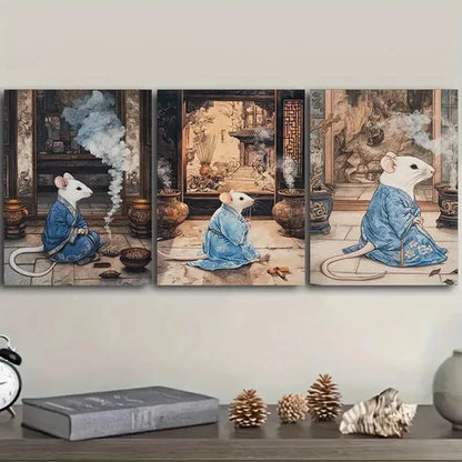 3pcs Robe mouse Wall Art Set Canvas Unframed - High Quality Print 100% Australian Made Wall Canvas