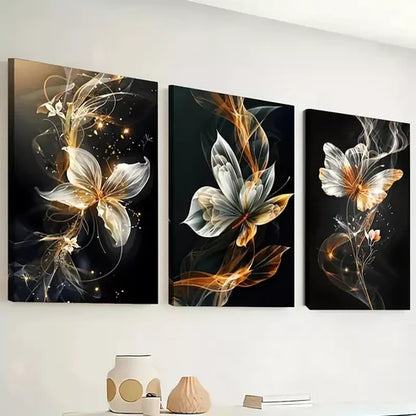 3pcs Featuring Abstract Butterfly Line Prints Wall Art Canvas Unframed - High Quality Print 100% Australian Made Wall Canvas