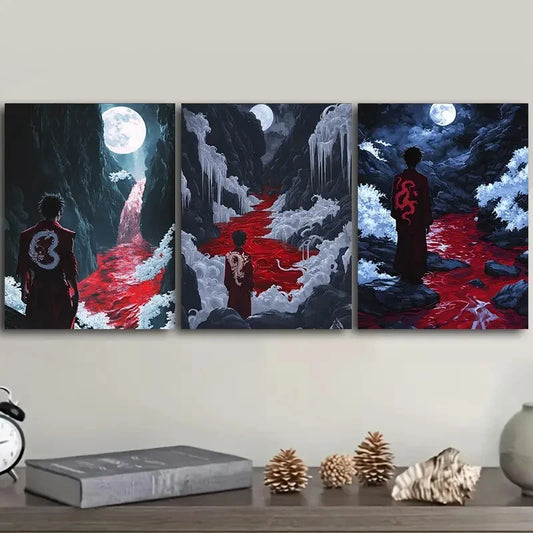 3pcs Dark Lord of hell Metal Print Ready to Hang Art