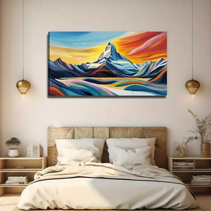 Snow Mountain Nature Wall Art Canvas Office Home Room Framed 120x60cm